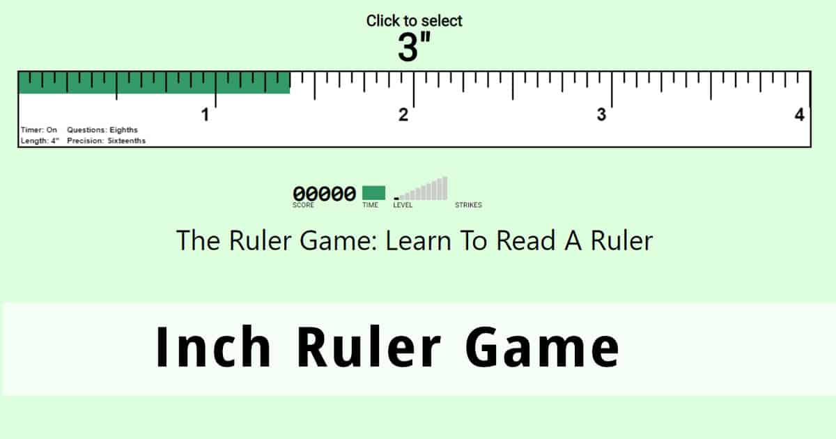Rektangel provokere rim New Inch Ruler Game - Learn to read a Standard English Ruler