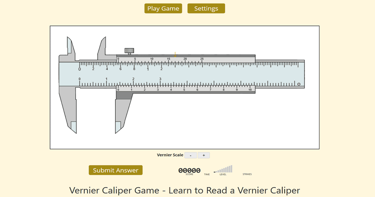 Vernier Caliper Game Learn to Read a Vernier Caliper